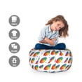 thumbnail image 2 of Umbrella Storage Toy Bag Chair, Rainbow Colored Ornamental LGBT Open Parasol Drawings on Plain Backdrop, Stuffed Animal Organizer Washable Bag, Small Size, White and Multicolor, by Ambesonne, 2 of 3