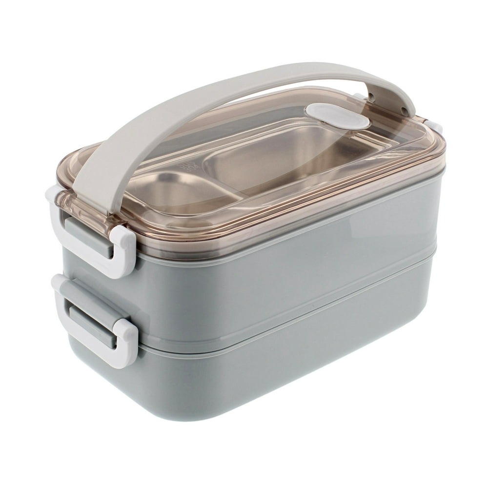 Spec101 Box Lunch Pail 3 Compartment Lunch Bag Grey Compact Lunchbox