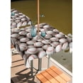 thumbnail image 2 of Square Outdoor Tablecloth with Umbrella Hole Baseball Outside Table Cloth Waterproof Patio Table Cover White Red Art Sport Zipper Tablecloths for Picnic Party Camping 54x54 Inch, 2 of 8