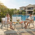 thumbnail image 7 of Gianna 4 Piece Patio Furniture Set, Outdoor Patio Seating Set for Apartment Balcony, Space-Saving Rattan Conversation Set with Loveseat and Side Table for Patio, Front Porch, Beige, 7 of 7