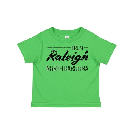 

Inktastic From Raleigh North Carolina in Black Distressed Text Gift Toddler Boy or Toddler Girl T-Shirt
