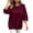 Wine, variant on Otntypg Fall 3/4 Sleeve Crewneck Sweatshirts for Women Trendy Basic Solid Color Athletic Workout Tees Shirt Loose Oversized Casual Pullover Tops