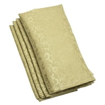 Fennco Styles Holiday Damask 18 x 18 Inch Cloth Napkins, Set of 12 - Gold Dinner Napkins for Christmas, Family Gathering, Special Events and Home DÃ©cor