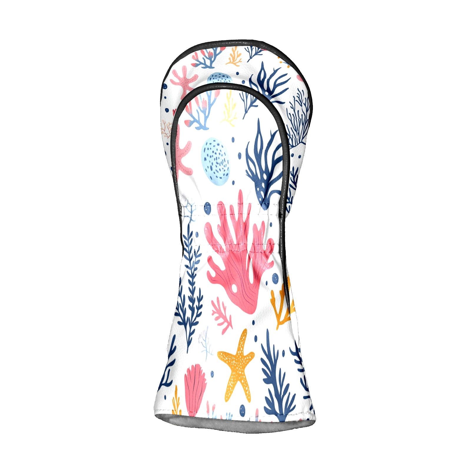 Golf Club Covers PU Leather Waterproof Head Covers for Fairway Woods Hybrids Graffiti Coral Reef