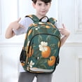 thumbnail image 6 of FORMRS Unisex School Backpack 17" Student Travel Bag with Laptop Compartment, Retro Floral Orange, 6 of 7