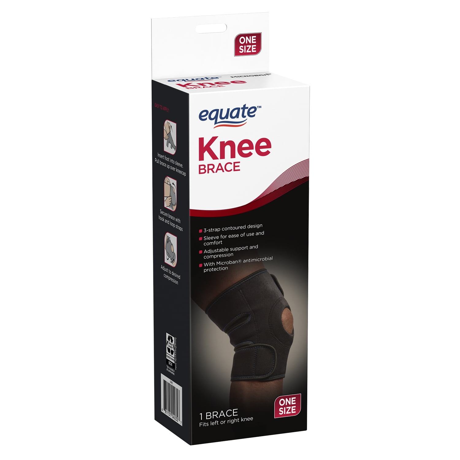 Equate Knee Brace with Microban Antimicrobial Protection, Adjustable