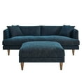 thumbnail image 2 of Modway Zoya Down Filled Overstuffed Sofa and Ottoman Set in Heathered Weave Azure, 2 of 10