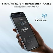 كابل Starlink لـ Starlink Rectangular Satellite V2 ، كابل استبدال Starlink (75FT / 23M) ، رمادي