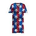 thumbnail image 4 of Wycnly Womens Dresses for Independence Day Loose Pocket 4th of July Patriotic Swing Tunic Midi Dresses Short Sleeve V-Neck Star Print Knee-Length 2024 Summer Dress Blue m, 4 of 5