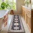 thumbnail image 5 of MeyJey 2'x6' Oriental Vintage Runner Rug for Hallways, Non-Slip Machine Washable Area Rug for Bedroom/Living/Dining/Laundry Room Carpet, Black, 5 of 15