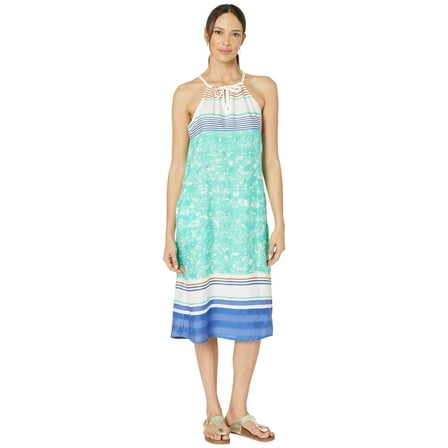 prAna Parisol Midi Dress Aqua Canopy LG (Women's 10-12)