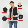 thumbnail image 3 of Men Heated Vest Winter Warm Heated Vest Heating Jacket Lightweight USB Electric Warm Clothes for Outdoor Running Cycling Biking Driving(Battery Not Included), 3 of 7