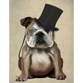 thumbnail image 2 of Fab Funky 15x18 Black Ornate Wood Framed with Double Matting Museum Art Print Titled - English Bulldog, Formal Hound and Hat, 2 of 4