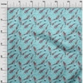 thumbnail image 3 of oneOone Cotton Flex Turquoise Blue Fabric Asian Japanese Koi Fish With Watercolor Base Dress Material Fabric Print Fabric By The Yard 40 Inch Wide, 3 of 4