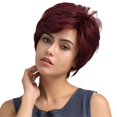 thumbnail image 2 of Peluca Corta Y Esponjosa con Corte Pixie para Mujer, Peluca de Cabello para , Pelucas Llenas de Cosplay, Rojo Vino Yuyangstore pelucas de cabello humano, 2 of 8