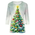thumbnail image 5 of Gamivast Dressy Christmas Tops for Ladies Plus Size 3/4 Sleeve Xmas Trees Printed Blouse Winter Fall Crew Neck Holiday Tunic Tees Casual Loose Party T-Shirts Fashion Outfits 2025, 5 of 6