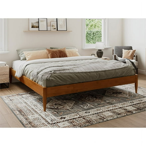AFI Pasadena 14" King Basic Platform Bed Frame in Light Toffee