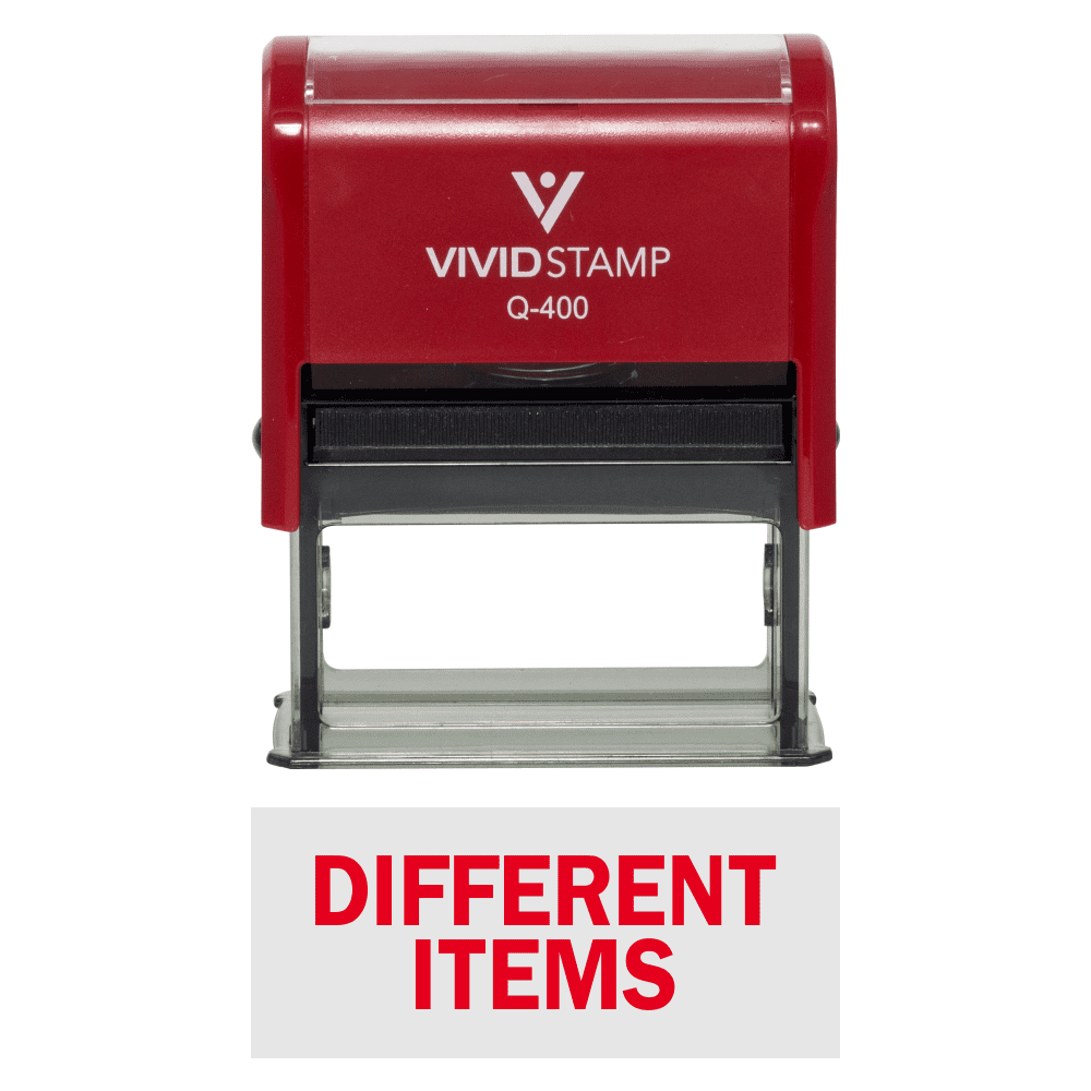 DIFFERENT ITEMS SelfInking Office Rubber Stamp (Red) XLarge