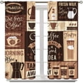 thumbnail image 5 of Brown Coffee Theme Kitchen Curtains Rod Pocket Rustic Vintage Latte Cappuccino Cafe Curtains Farmhouse Cafe Beans Drink Decor Modern Art Window Drapes Fabric 27.5x63in,2 Panel Set, 5 of 6