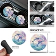 thumbnail image 6 of Renewold Dolphin Rainbow 15 PCS Car Seat Covers Set for Men Women, Soft Seat Protector Steering Wheel Cover Seat Belt Pads Trash Bin Sunglasses Pocket Rear View Mirror Protector Coasters Key Chain, 6 of 7