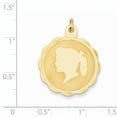 thumbnail image 2 of Beautiful 14k Girl Head on .011 Gauge Engravable Scalloped Disc Charm, 2 of 2