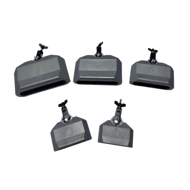 HILABEE 5 Pieces Musical Percussion Block Practical Easy to Use Accessories Premium Durability High Performance Latin Drum Instrument Gray