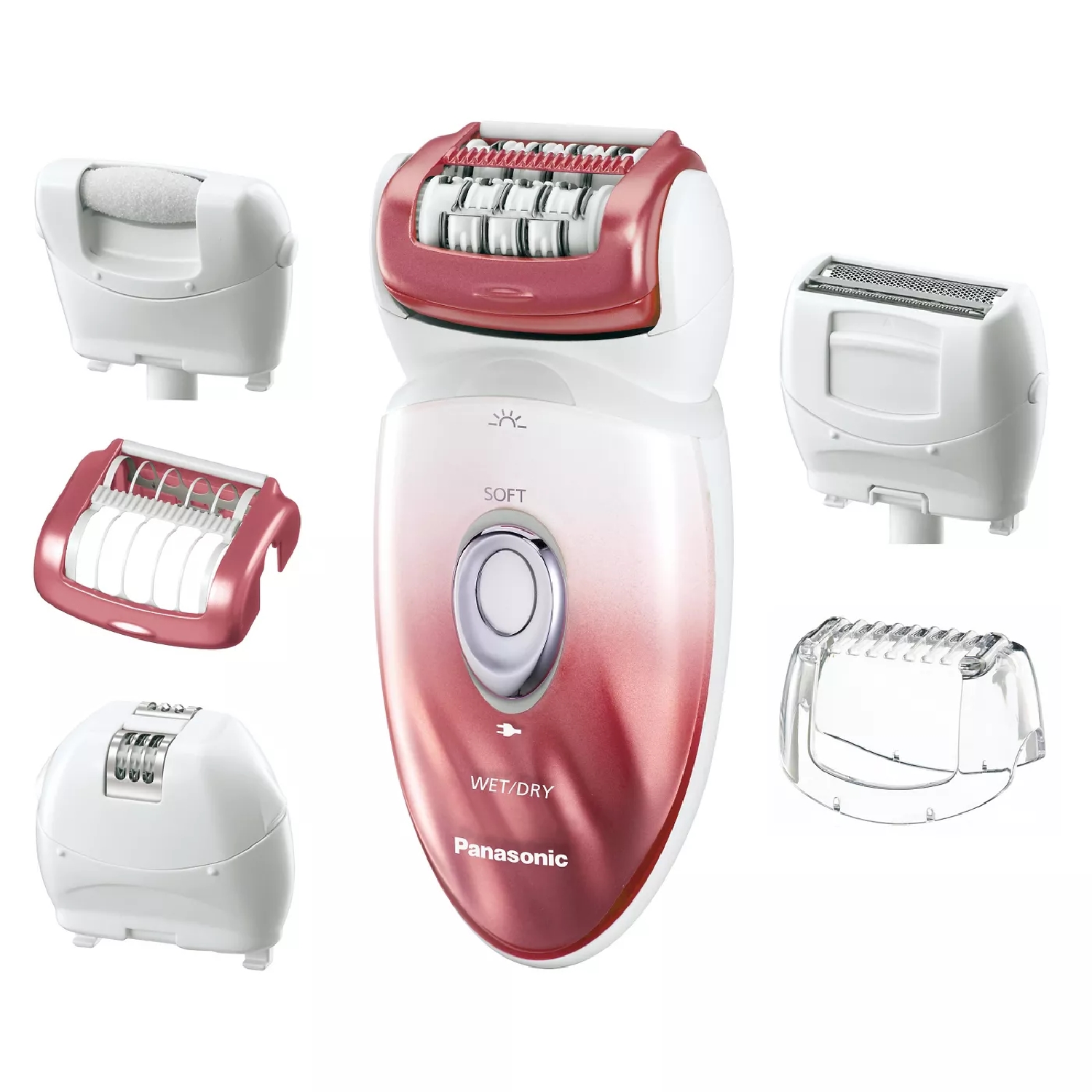 Panasonic Wet And Dry Women's 6 Piece Rechargeable Electric Epilator