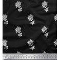 thumbnail image 1 of Soimoi Rayon Crepe Fabric Leaves & Floral Block Print Fabric by The Yard 46 Inch Wide, 1 of 3