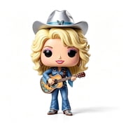 Dolly Collectible Resin Figure,Dolly Collectible Figure, Country Music Star Cowboy Hat Figurine, Desktop Display Statue for Fan Home Decoration 8cm