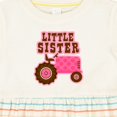 thumbnail image 4 of Inktastic Pink Tractor Little Sister Girls Baby Dress, 4 of 5