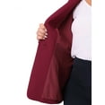 thumbnail image 5 of DARING DIVA Women's Plus Blazer Business Open Front Work Office Jacket Burgundy 3X, 5 of 5