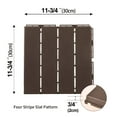 thumbnail image 4 of Domi Outdoor Living Patio Deck Tiles, 12 x 12 inches Composite Interlocking Decking Tile, Four Slat Plastic Outdoor Flooring, 9 Pieces One Pack, Dark Brown, 4 of 7