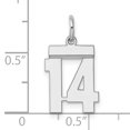 thumbnail image 4 of Sterling Silver Polished Number 14 Charm Pendant, 4 of 4