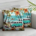 thumbnail image 2 of HENGT Hawaiian Surfer Palm Trees Flowers Pillowcase with Hidden Zipper Microfiber Pillow Cover Queen Size 2pcs Breathable and Ultra Soft for Sofa Bed Sleeping, 2 of 6