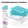 thumbnail image 3 of Mini Ice Cube Tray with Lid and Bin: TINANA Hexagonal Small Ice Trays for Freezer - Easy Release Honeycomb Nugget Ice Tray with Lid - Blue, 3 of 7