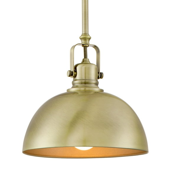Kira Home Belle 9" Modern Industrial Pendant Light with Dome Shade, Petit Retro Metal Hanging Light, Brushed Brass