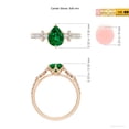 thumbnail image 5 of ANGARA Lab Grown Pear-Shaped Emerald Side Stone Engagement Ring with Accents for Women in 14K Rose Gold (Size-8x6mm) | May Birthstone, Anniversary, Jewelry Gift for Women | Lab-Grown Emerald Ring, 5 of 8