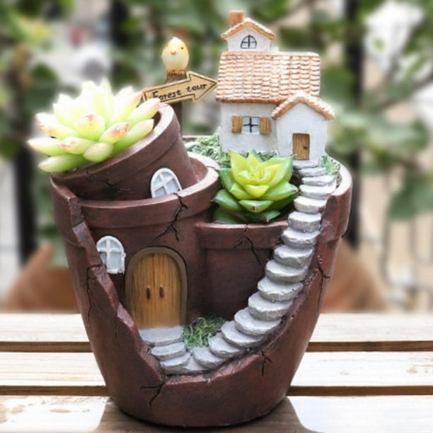 Contenedor Mini Jardín Macarena Decoración de Jardín Macetas Suculentas