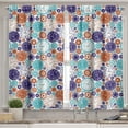 thumbnail image 2 of Ambesonne Vintage Valance & Curtain, Clock with Roman Digits, 55"x30", Blue and Dark Orange, 2 of 6