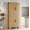 Oak color, variant on Easoger 69" Tall Kitchen Pantry Storage Cabinet with Sliding Door, Modern Curved Edge Pantry Cabinet with 5 Shelves for Dining Room, Walnut