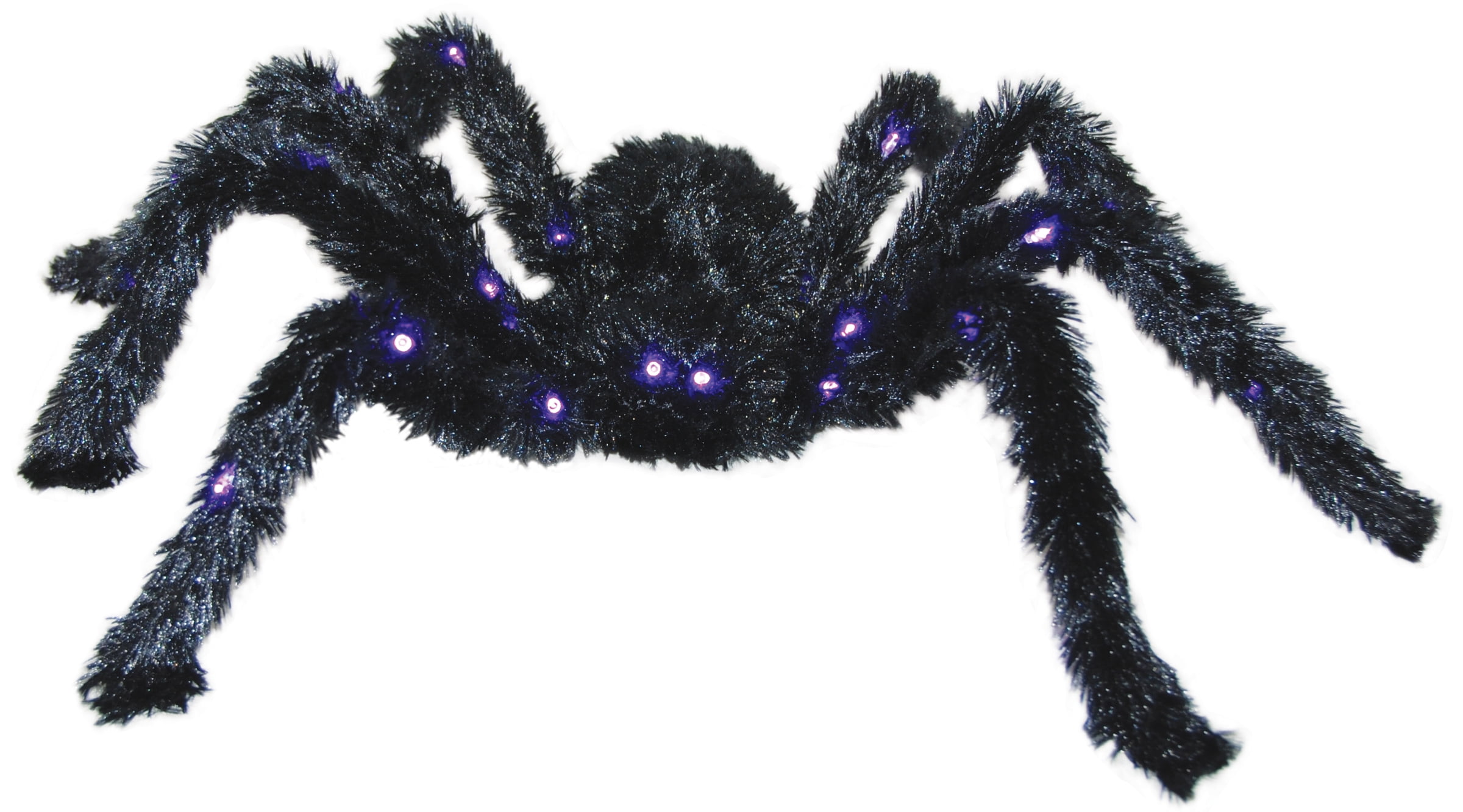 Battery Operated Purple Light Up Posable Black Spider Movable Legs LED