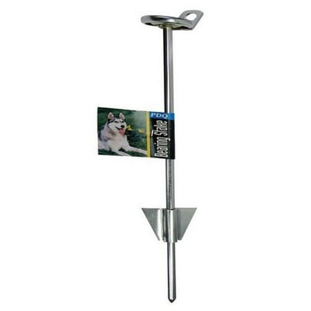 UPC: 0083929525076 | Boss Pet PDQ Silver Tie-Out Stake Metal Dog Tie Out Stake Large