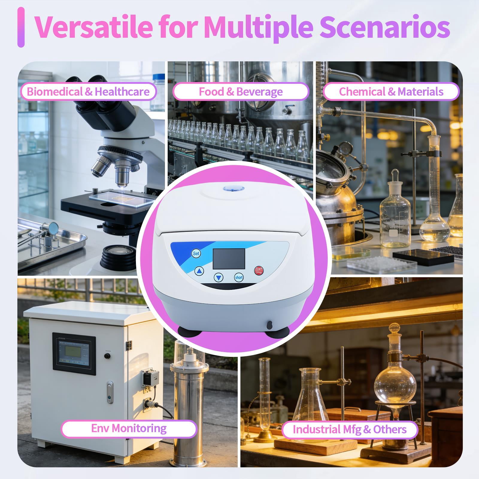 Lanfys Laboratory PRP benchtop centrifuge 6 x 10/15 ml tubes (130 W) High speed: 500–5000 rpm Electric centrifuge (timer, for various experiments)