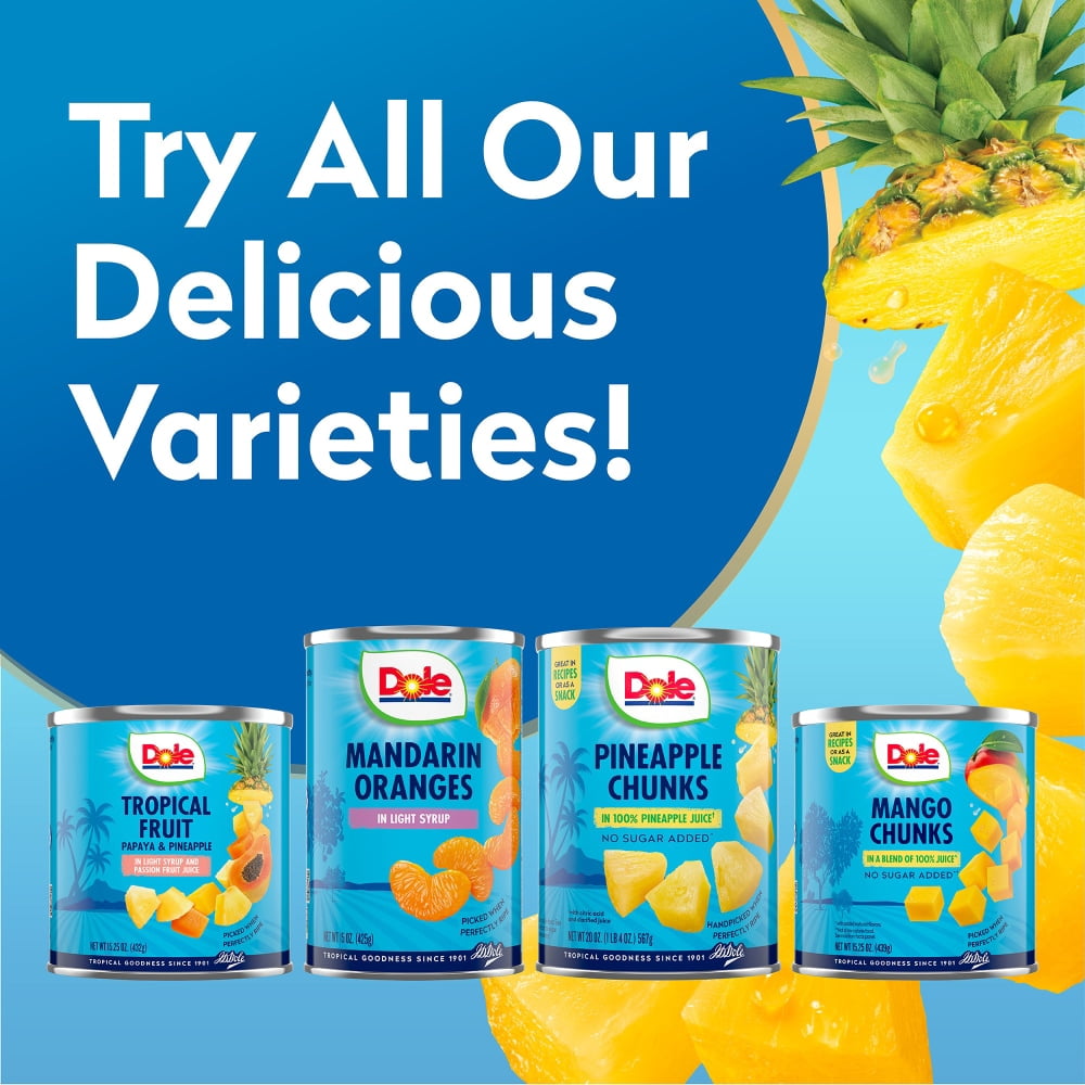 Dole Canned Pineapple Slices Fruit In Heavy Syrup 20 oz - 5 Pack