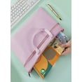 thumbnail image 4 of Anhility Large Zipper Pouch with Handle, A4 Foldable Lightweight Waterproof Document Storage Bag, File Organizer for Office Travel School Books Papers Filing Folder, 13.19x9.65in, 4 of 6