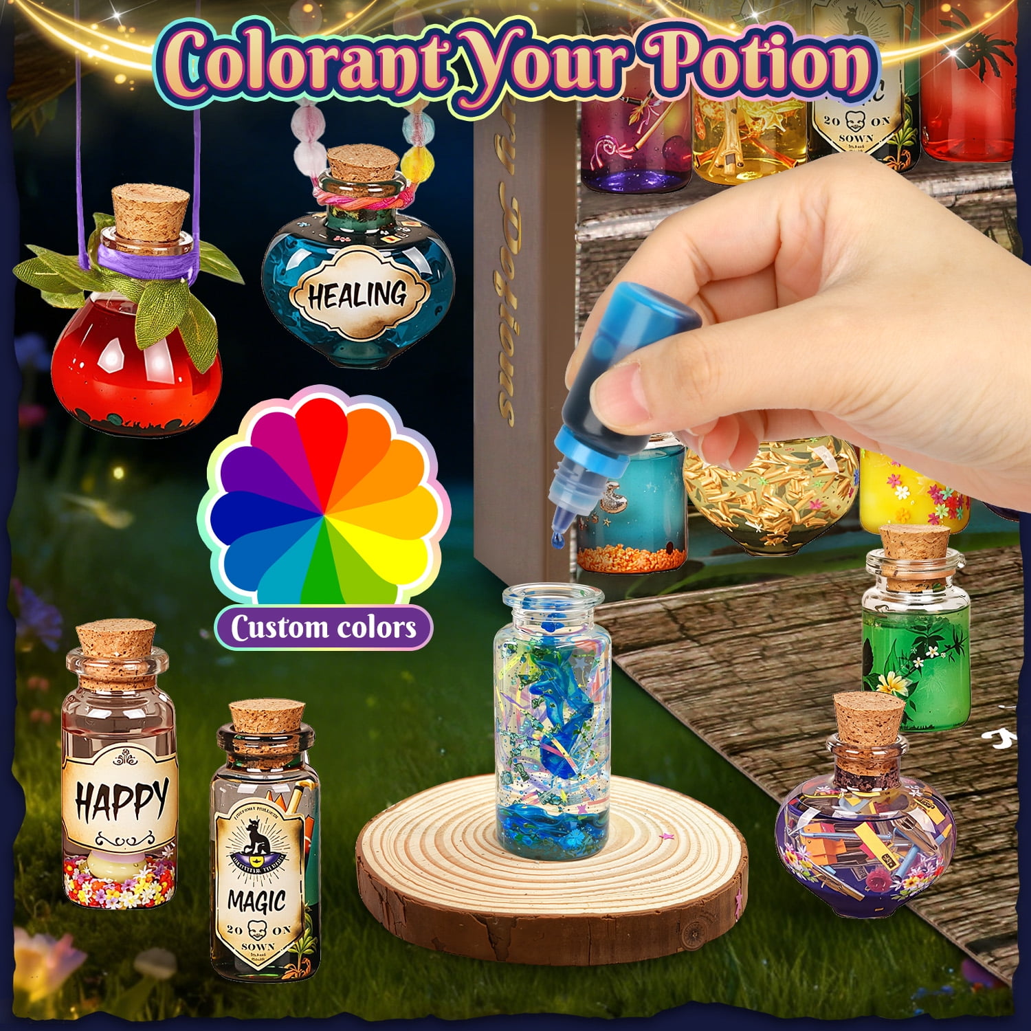 UUSUOO Fairy Magic Potion Kit for Kids, 20PCS Bottles Kids Potion Making Kit, STEM Activity Gift for Girls Boys Ages 6 to 12