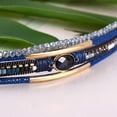 thumbnail image 4 of Leather Wrap Bracelets Crystal Beads Bracelet Boho Cuff Stone Charm Bracelets with Clasp Costume Jewelry for Women Blue {件数}, 4 of 4