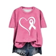 thumbnail image 4 of CFLVAEK Breast Cancer Awareness Tshirt for Women Pink Ribbon Sunflower Graphic Tees for Cancer Survivor Gift Summer Casual Short Sleeve T Shirts Loose Crewneck Tops XL, 4 of 4