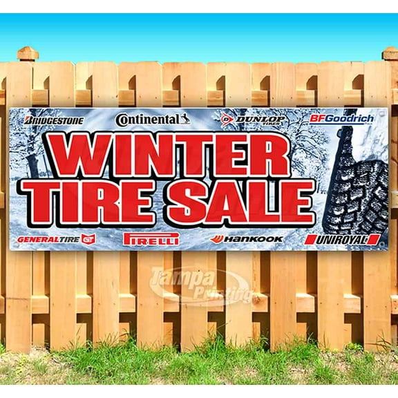 Winter Tire Sale 13 oz Vinyl Banner With Metal Grommets