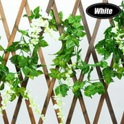 7.3ft Artificial Flowers Silk Wisteria Vine Green Leaf for Wedding Decor